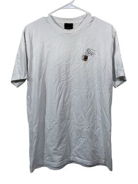 Percival White Coffee Embroidered Short Sleeve T-Shirt
